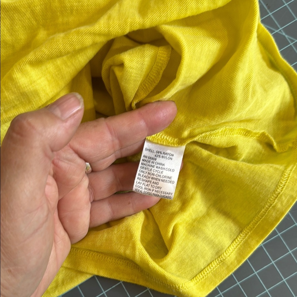 Gianni Bini Yellow Ruffled Sleeveless Tank Top - Picture 5 of 5